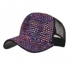 Newly Design Mujer Fashion Bling Rhinestone Hat Girls Summer Breathable Mesh Hip  eb-38741475